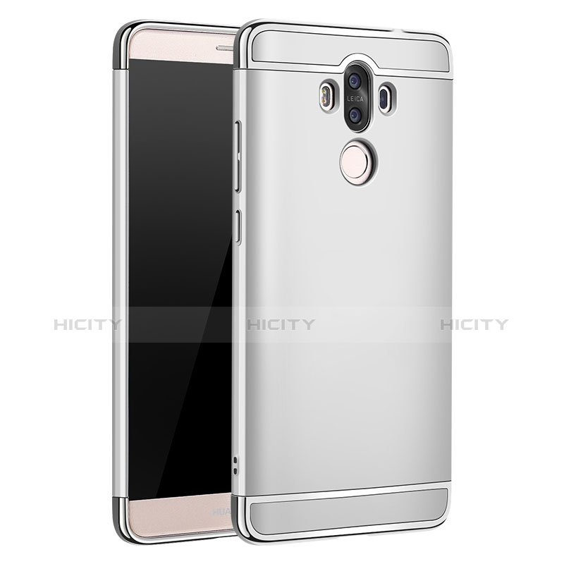 Funda Bumper Lujo Marco de Metal y Plastico para Huawei Mate 9 Plata