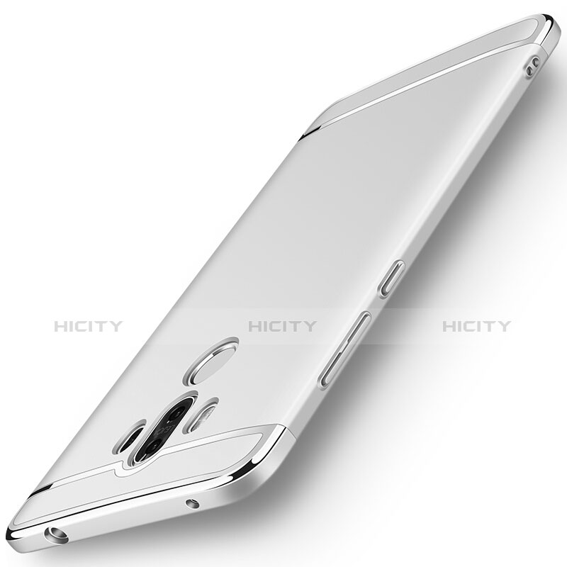 Funda Bumper Lujo Marco de Metal y Plastico para Huawei Mate 9 Plata