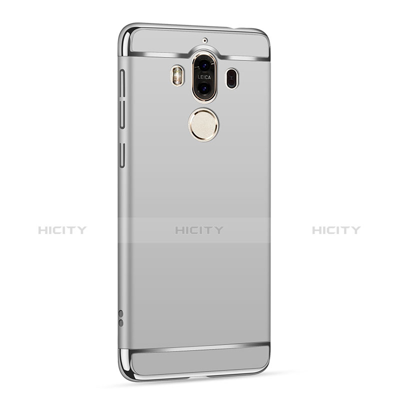 Funda Bumper Lujo Marco de Metal y Plastico para Huawei Mate 9 Plata