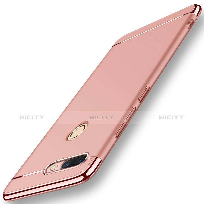 Funda Bumper Lujo Marco de Metal y Plastico para Huawei Nova 2 Oro Rosa