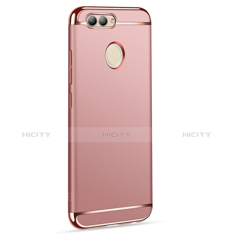 Funda Bumper Lujo Marco de Metal y Plastico para Huawei Nova 2 Oro Rosa