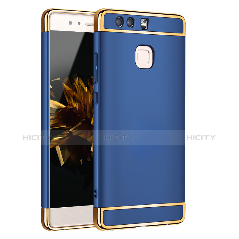 Funda Bumper Lujo Marco de Metal y Plastico para Huawei P9 Azul