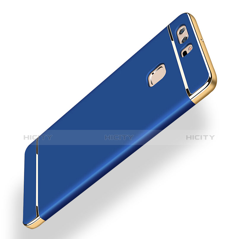 Funda Bumper Lujo Marco de Metal y Plastico para Huawei P9 Azul