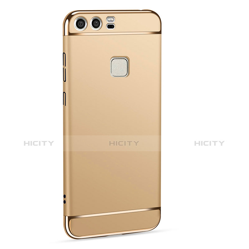 Funda Bumper Lujo Marco de Metal y Plastico para Huawei P9 Oro