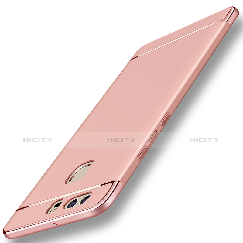 Funda Bumper Lujo Marco de Metal y Plastico para Huawei P9 Plus Oro Rosa