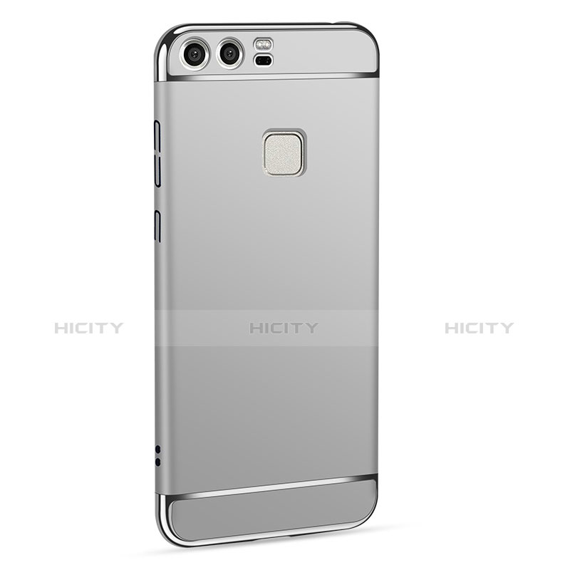 Funda Bumper Lujo Marco de Metal y Plastico para Huawei P9 Plus Plata