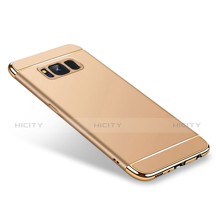 Funda Bumper Lujo Marco de Metal y Plastico para Samsung Galaxy S8 Oro