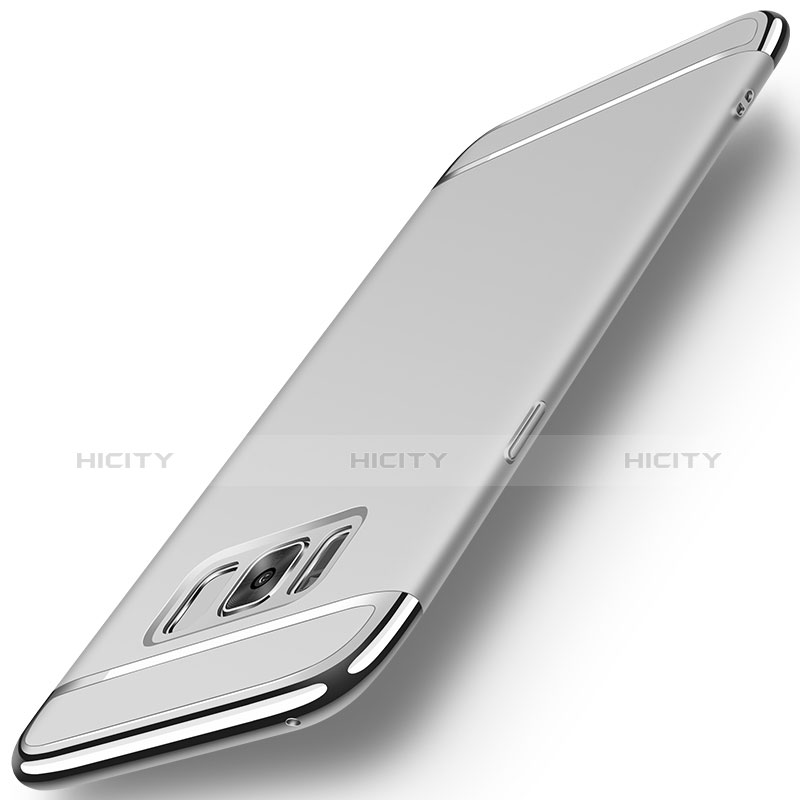 Funda Bumper Lujo Marco de Metal y Plastico para Samsung Galaxy S8 Plata