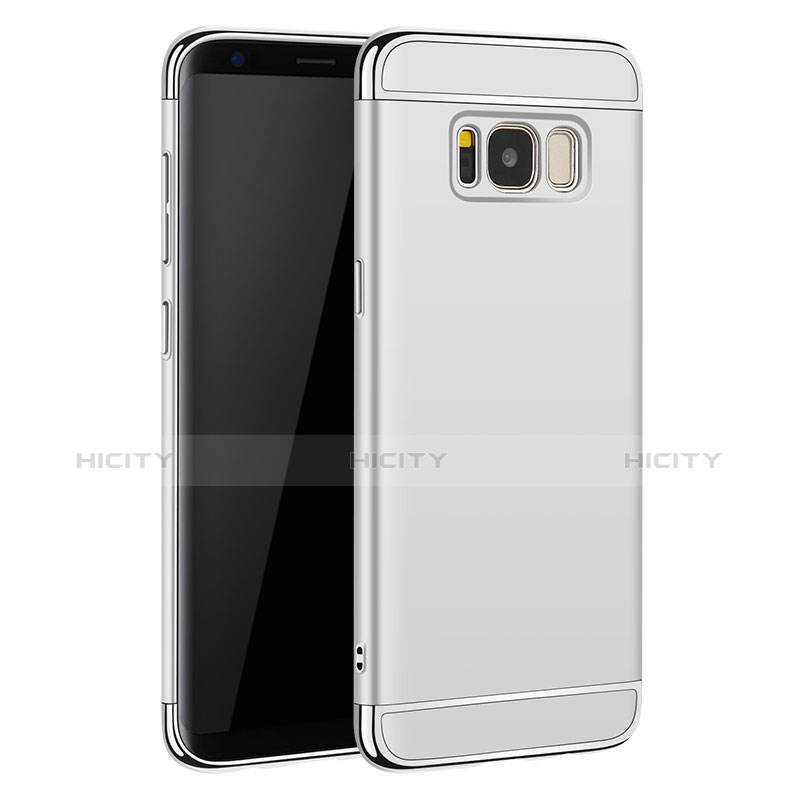 Funda Bumper Lujo Marco de Metal y Plastico para Samsung Galaxy S8 Plus Plata