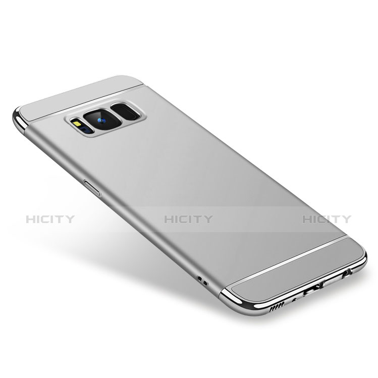 Funda Bumper Lujo Marco de Metal y Plastico para Samsung Galaxy S8 Plus Plata