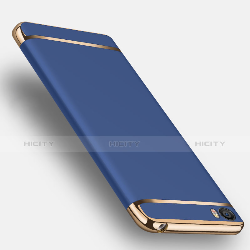 Funda Bumper Lujo Marco de Metal y Plastico para Xiaomi Mi 5 Azul