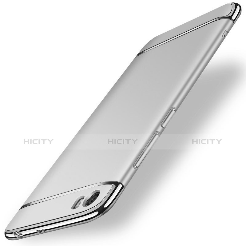 Funda Bumper Lujo Marco de Metal y Plastico para Xiaomi Mi 5 Plata