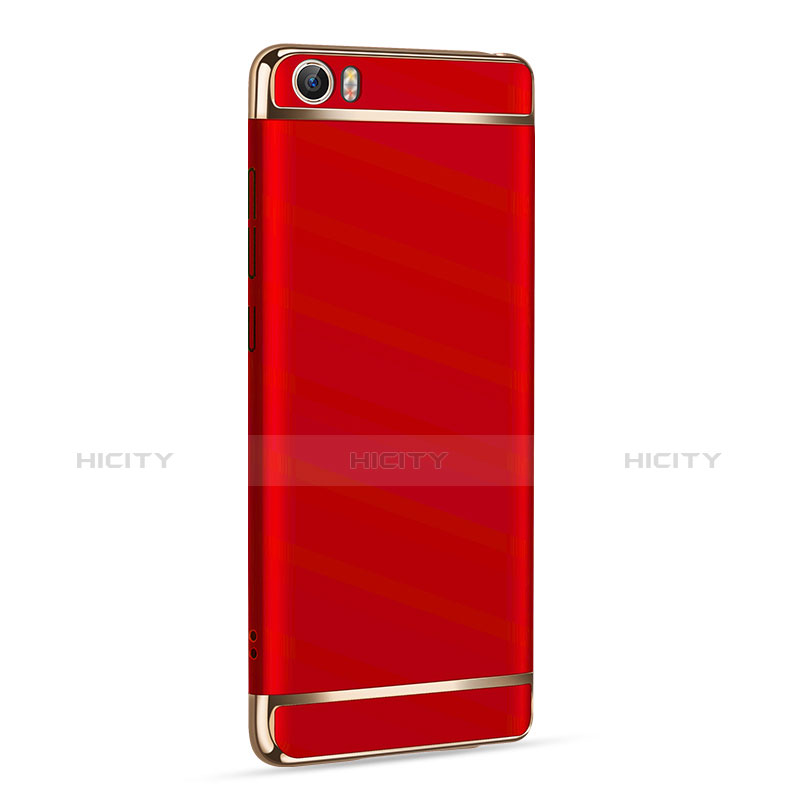 Funda Bumper Lujo Marco de Metal y Plastico para Xiaomi Mi 5 Rojo