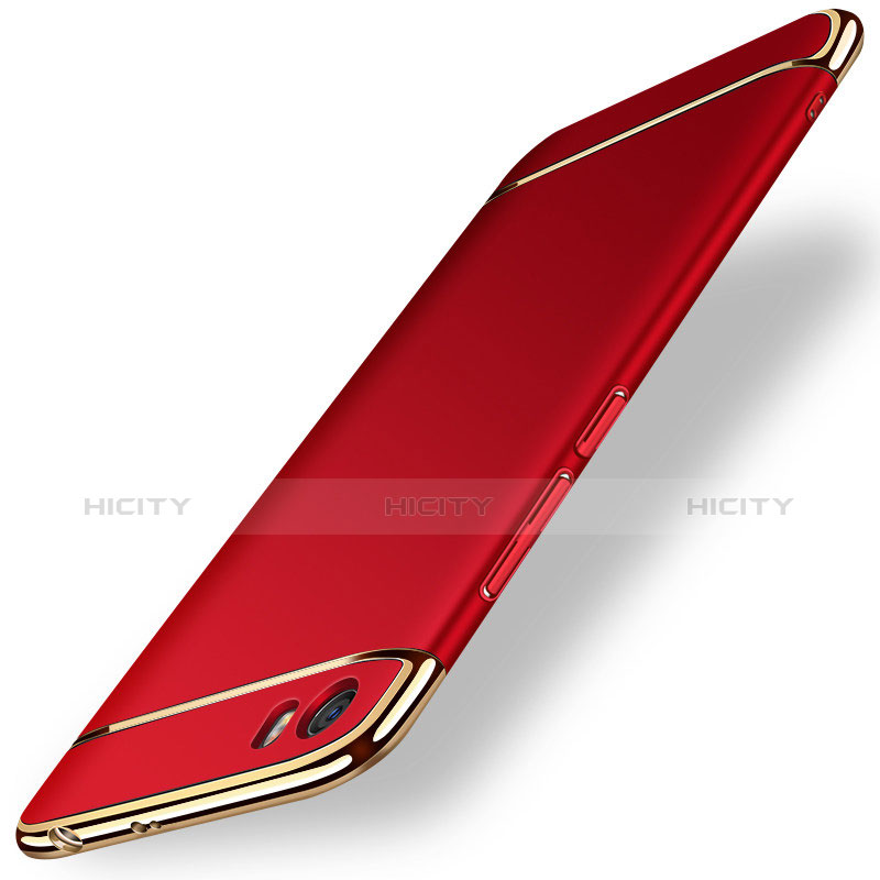 Funda Bumper Lujo Marco de Metal y Plastico para Xiaomi Mi 5 Rojo