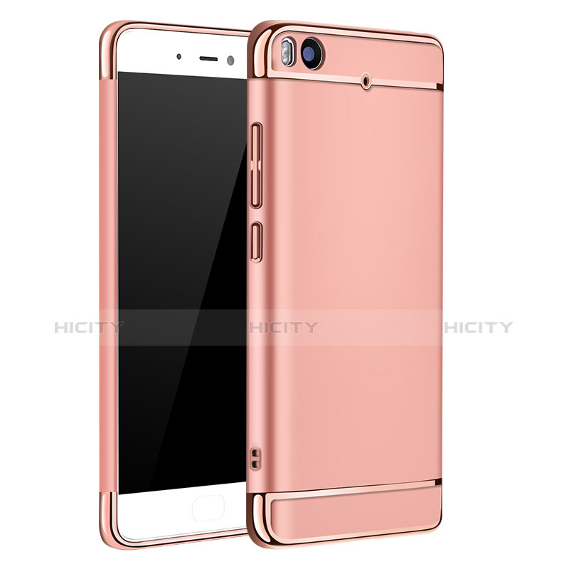 Funda Bumper Lujo Marco de Metal y Plastico para Xiaomi Mi 5S 4G Oro Rosa