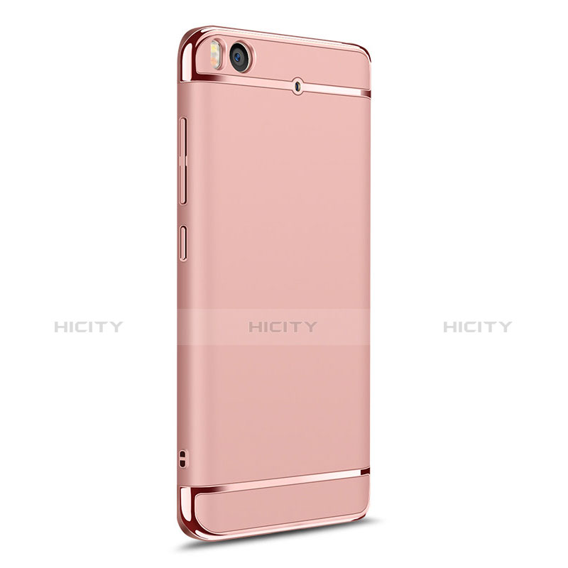 Funda Bumper Lujo Marco de Metal y Plastico para Xiaomi Mi 5S 4G Oro Rosa