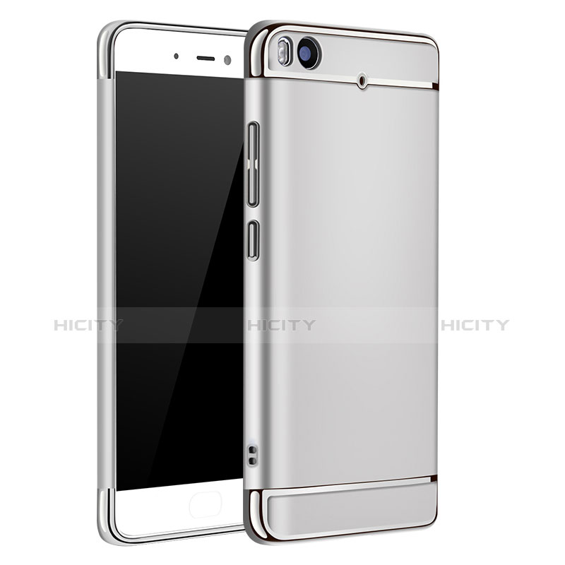 Funda Bumper Lujo Marco de Metal y Plastico para Xiaomi Mi 5S 4G Plata