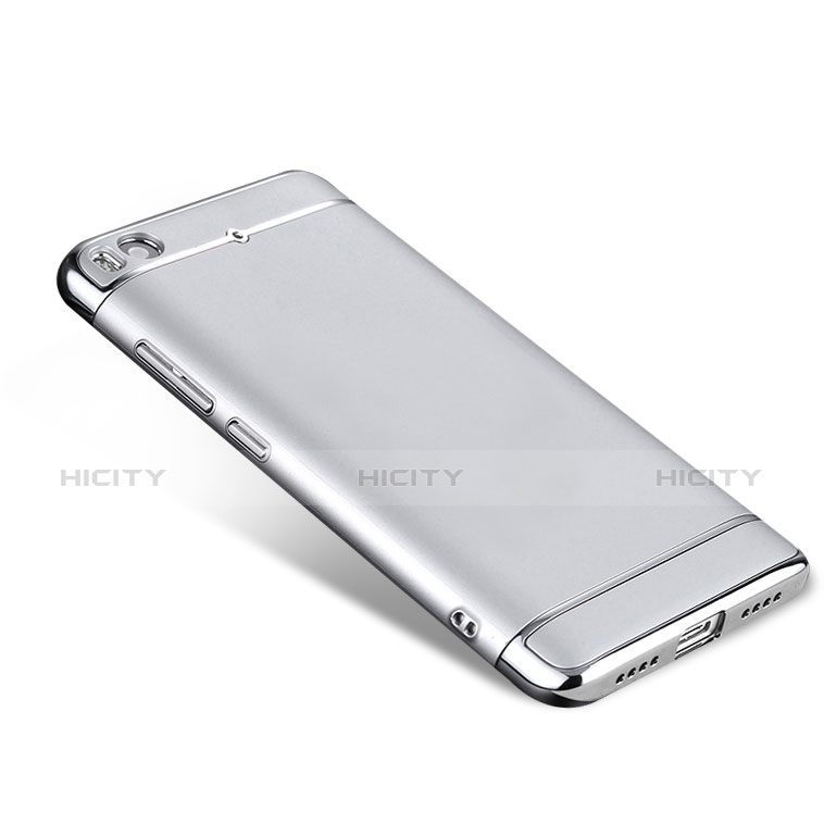 Funda Bumper Lujo Marco de Metal y Plastico para Xiaomi Mi 5S 4G Plata