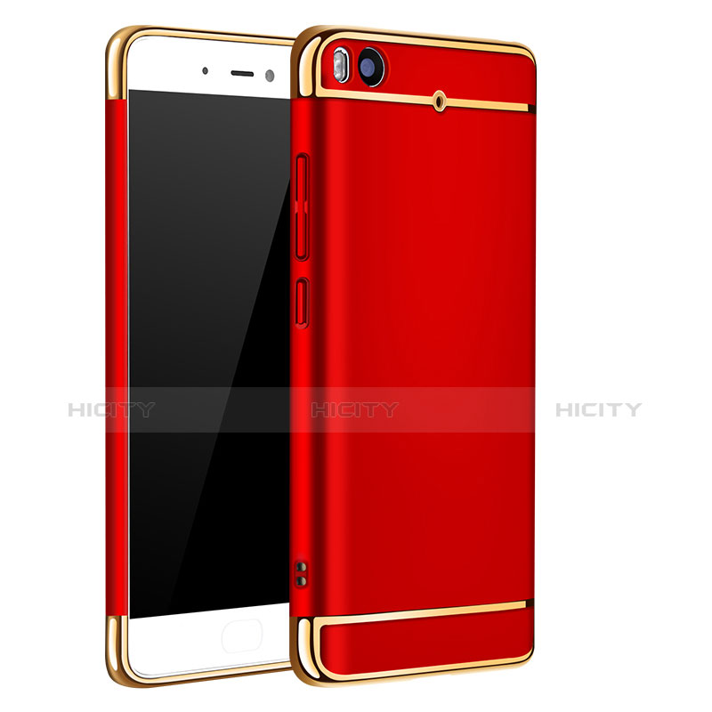 Funda Bumper Lujo Marco de Metal y Plastico para Xiaomi Mi 5S 4G Rojo