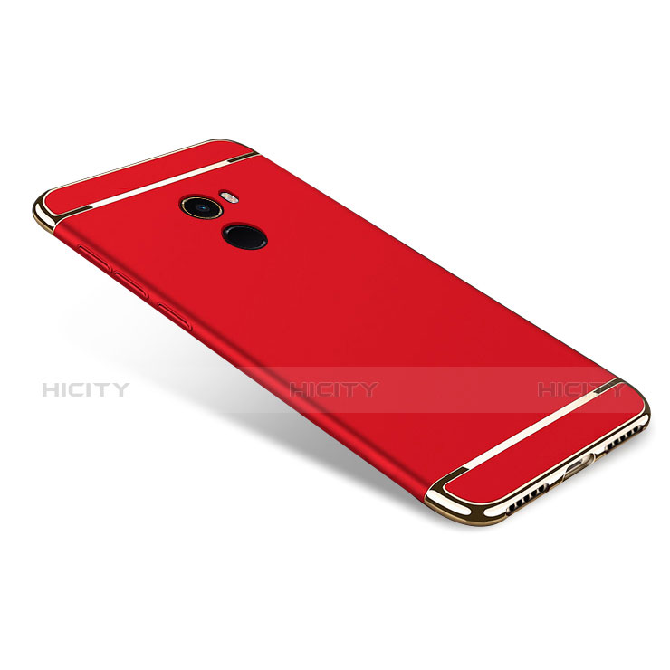 Funda Bumper Lujo Marco de Metal y Plastico para Xiaomi Mi Mix 2 Rojo