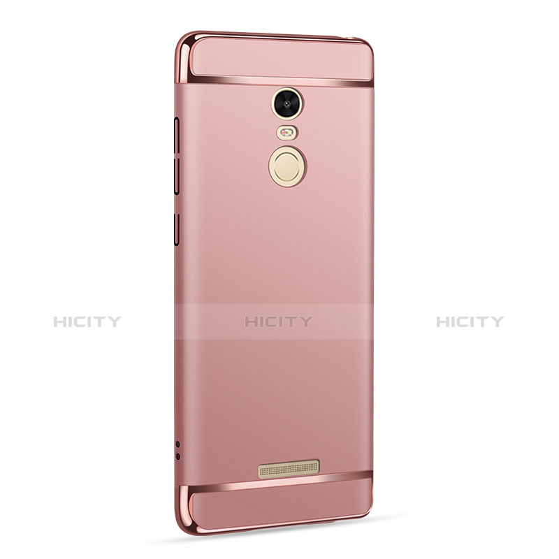 Funda Bumper Lujo Marco de Metal y Plastico para Xiaomi Redmi Note 3 Oro Rosa