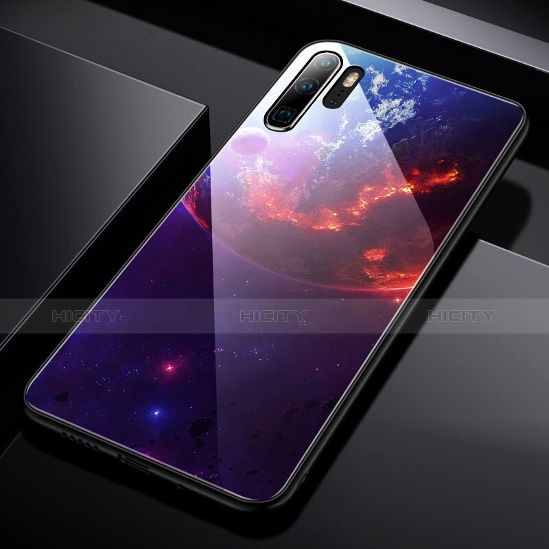 Funda Bumper Silicona Espejo Estrellado Carcasa para Huawei P30 Pro Morado