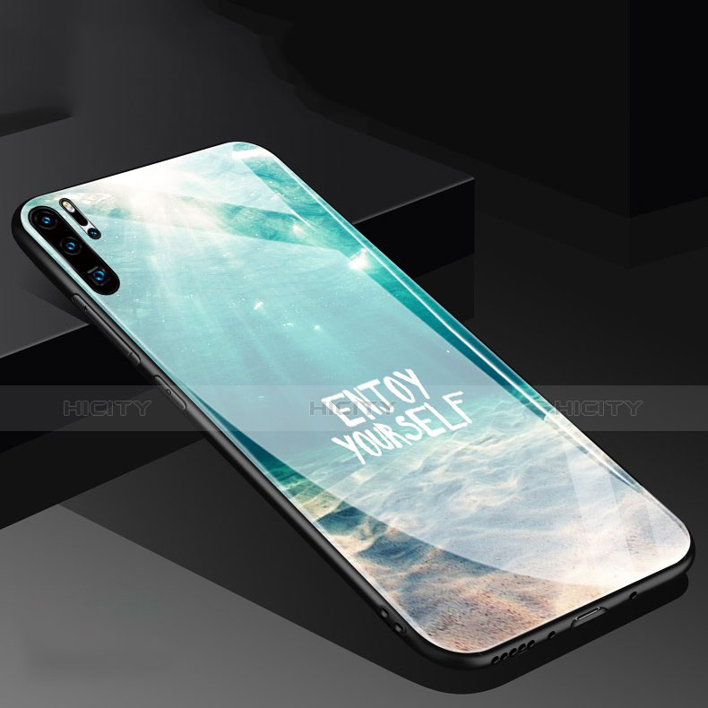 Funda Bumper Silicona Espejo Patron de Moda Carcasa para Huawei P30 Pro New Edition Cian