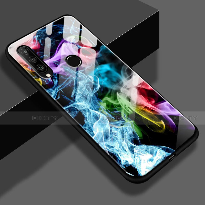 Funda Bumper Silicona Espejo Patron de Moda Carcasa S01 para Huawei Nova 4e Multicolor