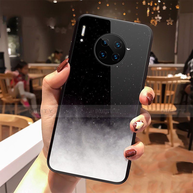 Funda Bumper Silicona Gel Espejo Estrellado Carcasa para Huawei Mate 30 Pro Negro