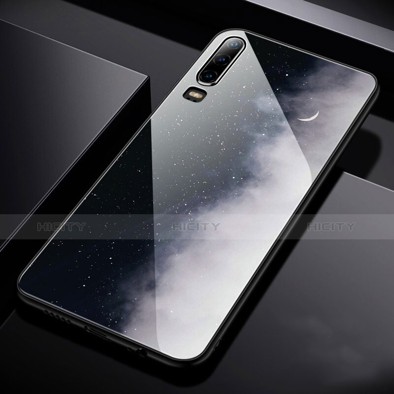 Funda Bumper Silicona Gel Espejo Estrellado Carcasa para Huawei P30 Blanco