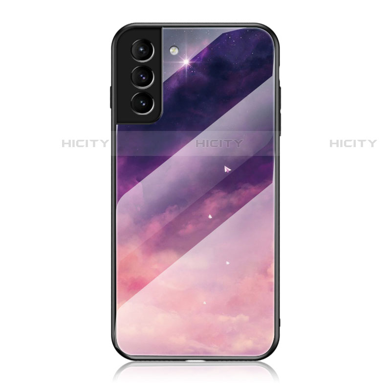 Funda Bumper Silicona Gel Espejo Estrellado Carcasa para Samsung Galaxy S22 5G Morado