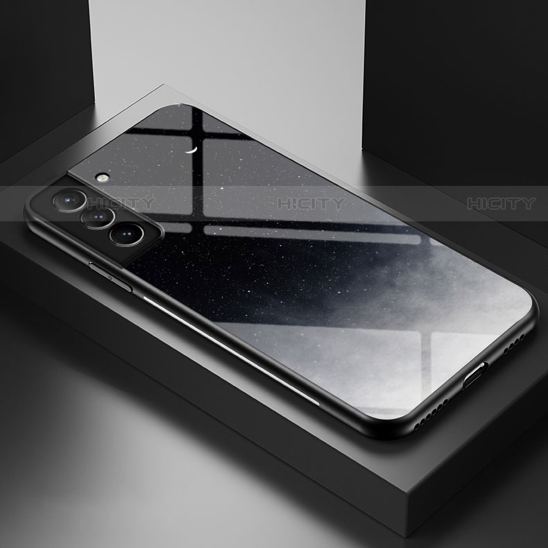 Funda Bumper Silicona Gel Espejo Estrellado Carcasa S01 para Samsung Galaxy S22 5G Negro