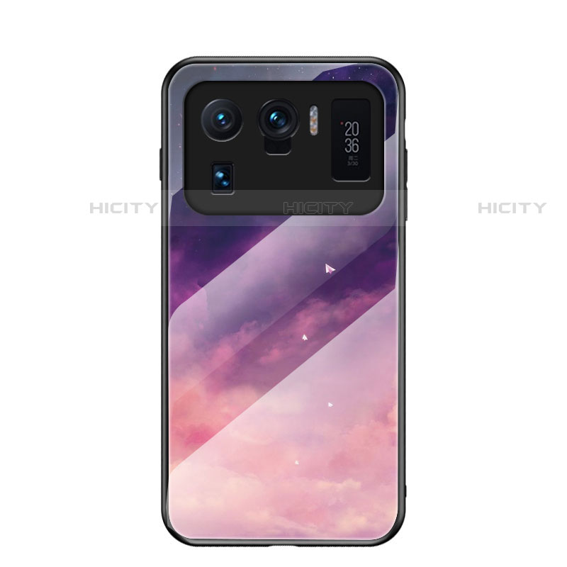 Funda Bumper Silicona Gel Espejo Estrellado Carcasa S01 para Xiaomi Mi 11 Ultra 5G Morado