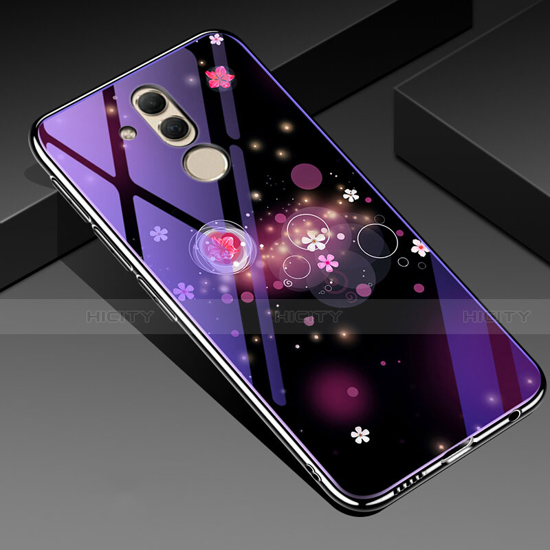 Funda Bumper Silicona Gel Espejo Flores Carcasa H01 para Huawei Mate 20 Lite Multicolor