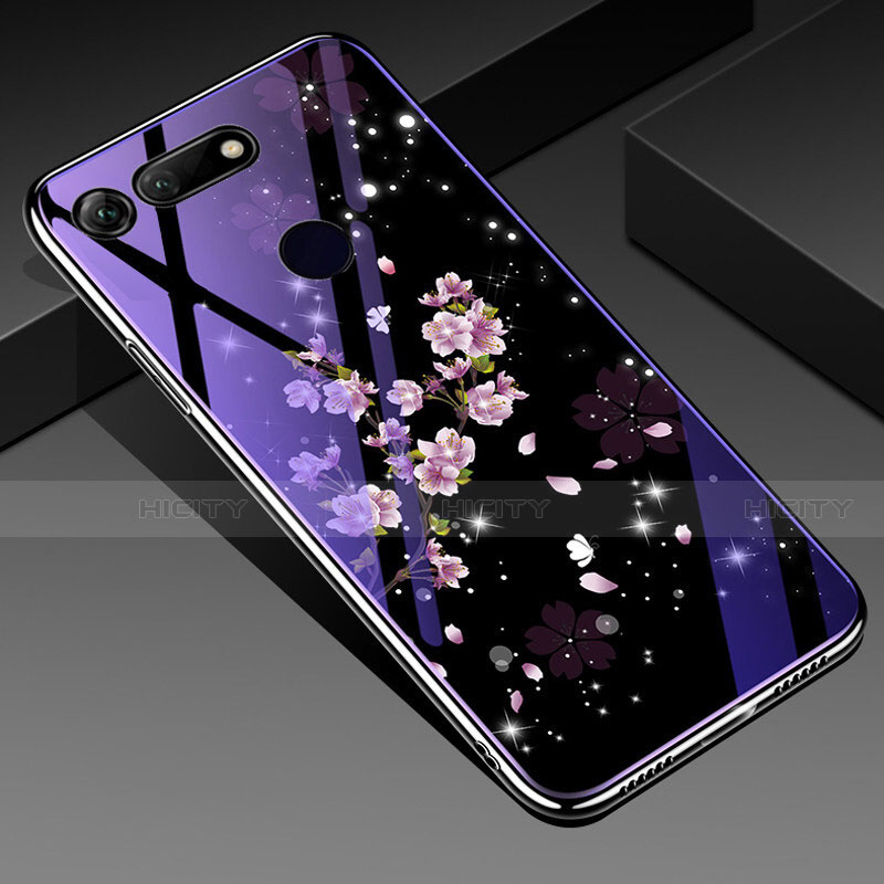 Funda Bumper Silicona Gel Espejo Flores Carcasa K01 para Huawei Honor V20