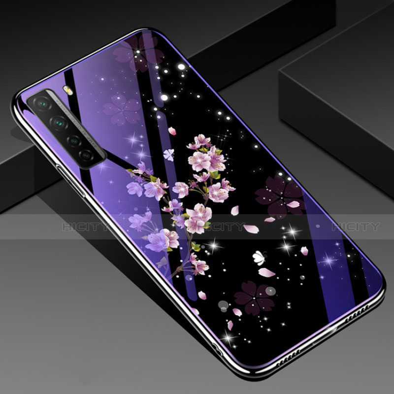 Funda Bumper Silicona Gel Espejo Flores Carcasa K01 para Huawei Nova 7 SE 5G Multicolor