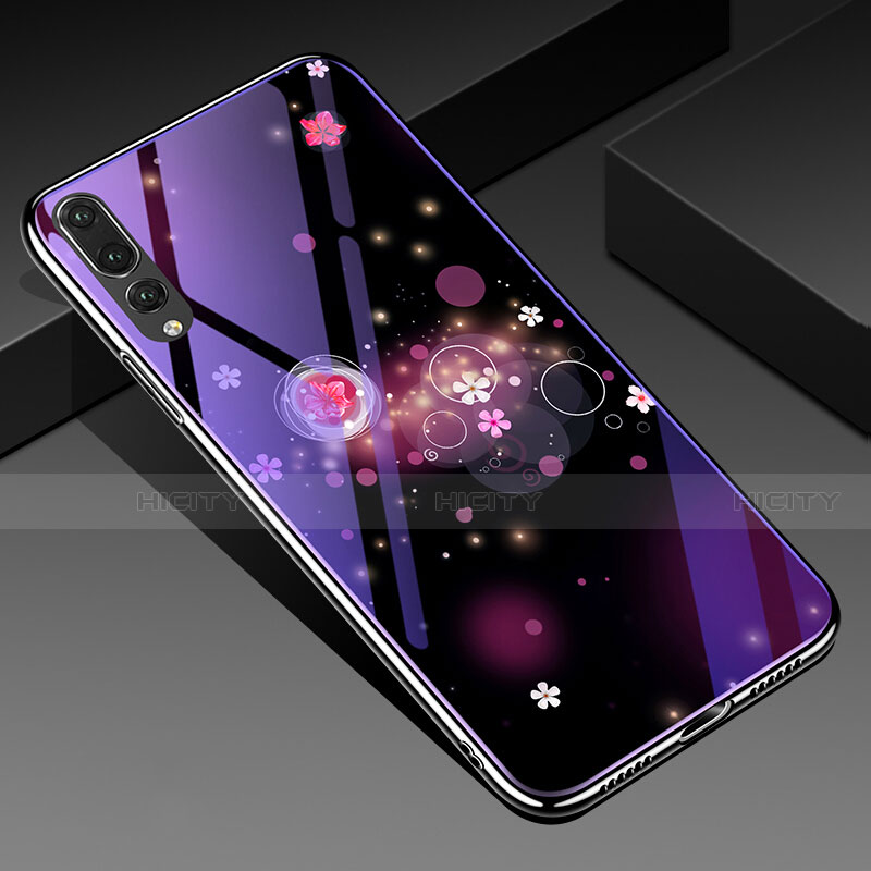 Funda Bumper Silicona Gel Espejo Flores Carcasa K01 para Huawei P20 Pro