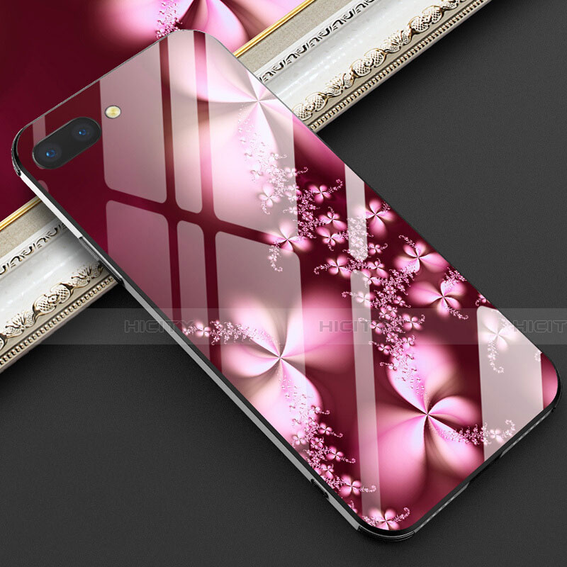 Funda Bumper Silicona Gel Espejo Flores Carcasa M03 para Oppo K1