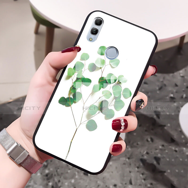 Funda Bumper Silicona Gel Espejo Flores Carcasa para Huawei Honor 10 Lite Verde