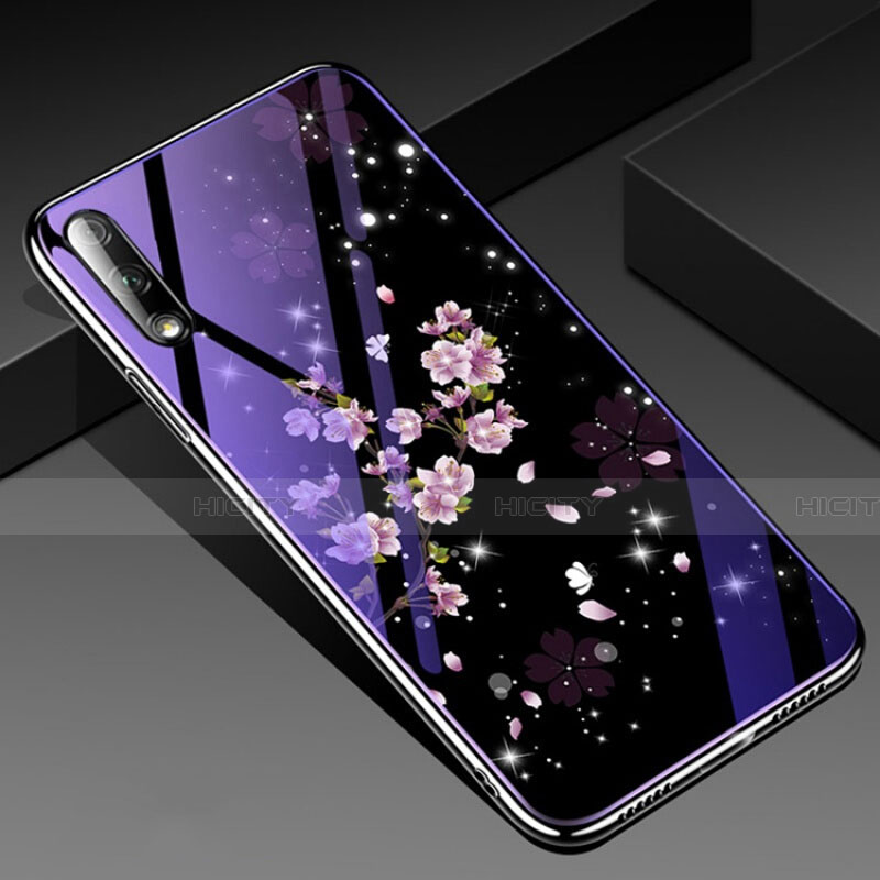 Funda Bumper Silicona Gel Espejo Flores Carcasa para Huawei Honor 9X