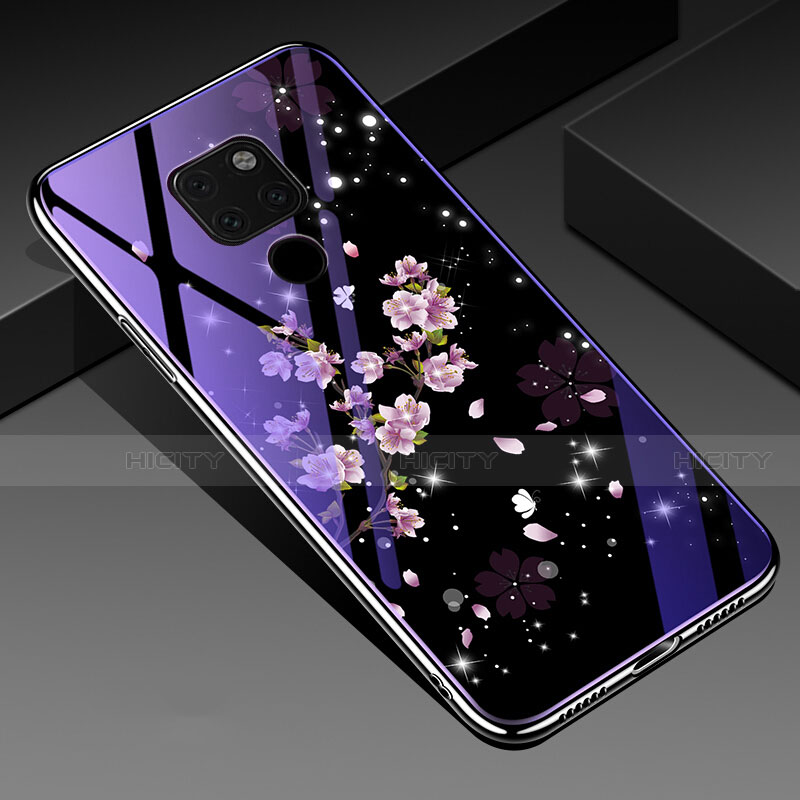 Funda Bumper Silicona Gel Espejo Flores Carcasa para Huawei Mate 20 X 5G Multicolor