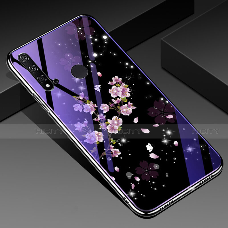 Funda Bumper Silicona Gel Espejo Flores Carcasa para Huawei Nova 5i