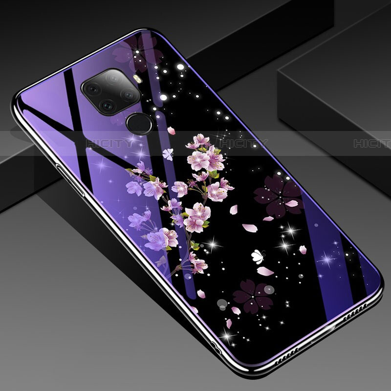 Funda Bumper Silicona Gel Espejo Flores Carcasa para Huawei Nova 5i Pro