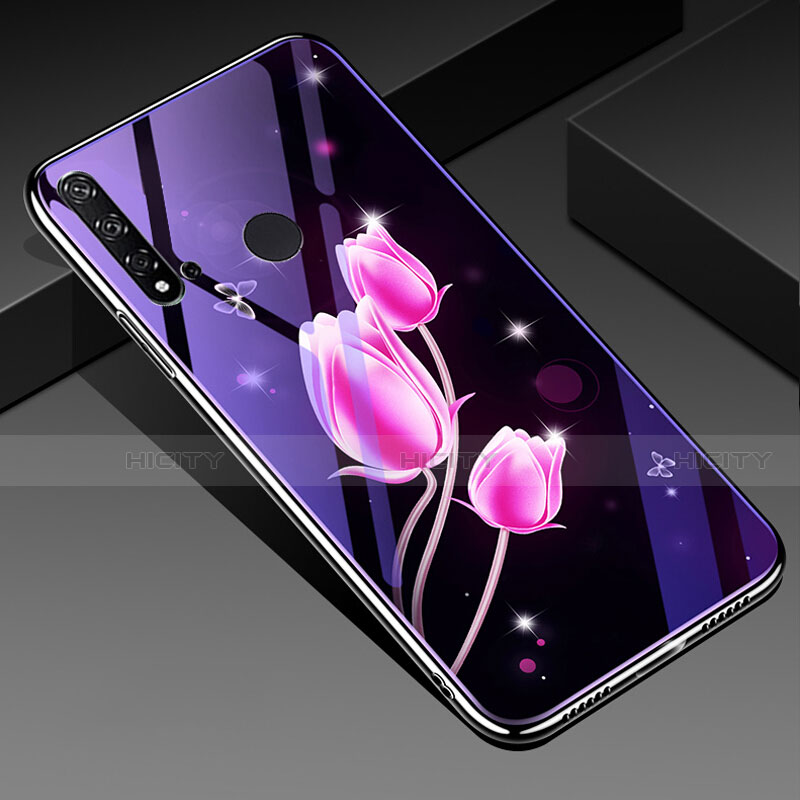 Funda Bumper Silicona Gel Espejo Flores Carcasa para Huawei P20 Lite (2019) Rosa