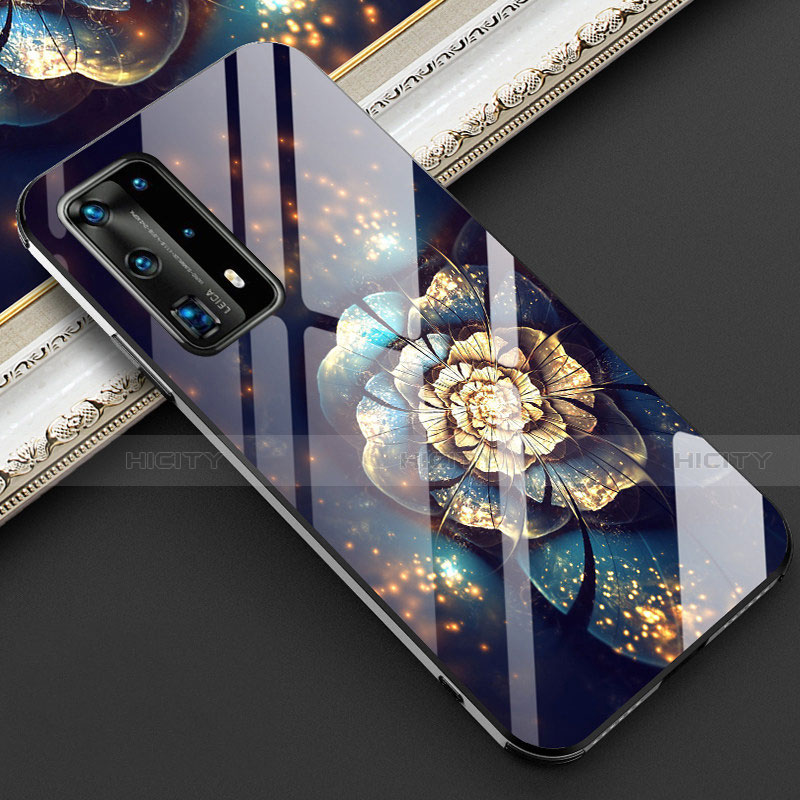 Funda Bumper Silicona Gel Espejo Flores Carcasa para Huawei P40 Pro+ Plus