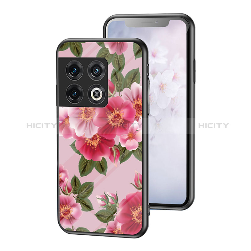 Funda Bumper Silicona Gel Espejo Flores Carcasa para OnePlus 10 Pro 5G