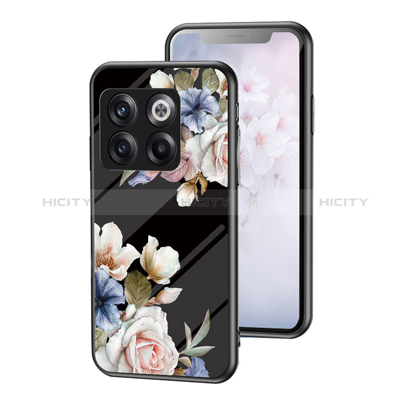 Funda Bumper Silicona Gel Espejo Flores Carcasa para OnePlus 10T 5G