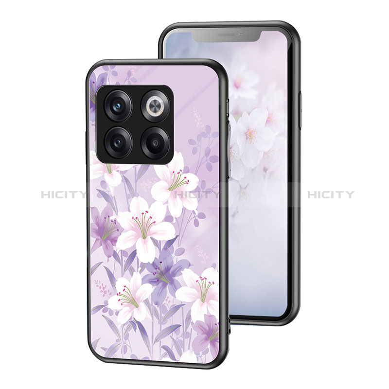 Funda Bumper Silicona Gel Espejo Flores Carcasa para OnePlus 10T 5G