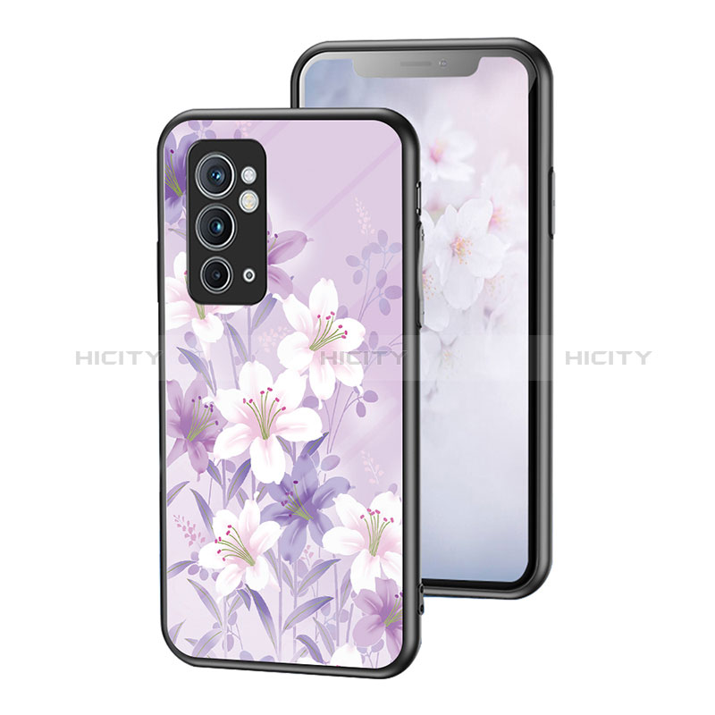 Funda Bumper Silicona Gel Espejo Flores Carcasa para OnePlus 9RT 5G