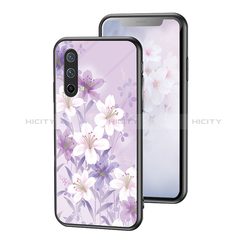 Funda Bumper Silicona Gel Espejo Flores Carcasa para OnePlus Nord CE 5G